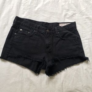 Rag & Bone cutoff black denim shorts
